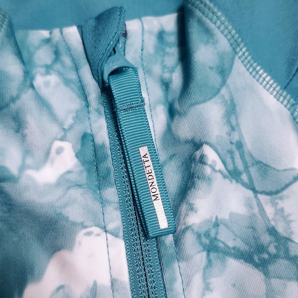 MONDETTA size S Aqua Teal Performance Athletic Jacket - Picture 3 of 12